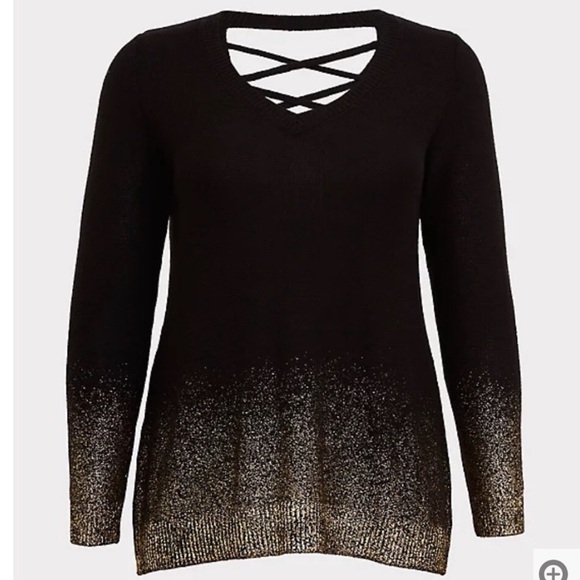 torrid Sweaters - Black & Gold Ombré Strappy Sweater